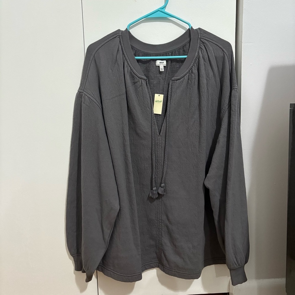 Aerie Charcoal Long-Sleeve Top